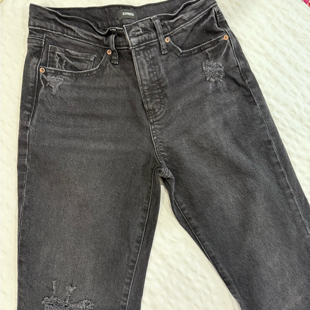 Express Women's Black 70s Flare Jeans